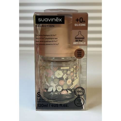 Biberão de vidro Wland Sil 120ml Rosa