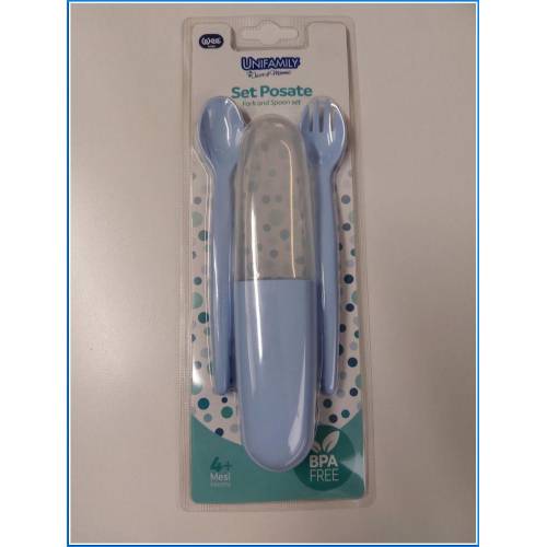 Juego de cubiertos azul