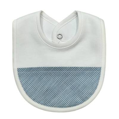 Coordinato nascita maschietto in cotone bianco e celeste 1 mese