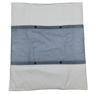 Coordinato nascita maschietto in cotone bianco e celeste 1 mese