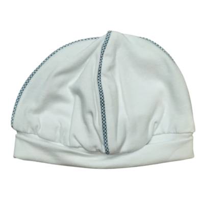 Coordinato nascita maschietto in cotone bianco e celeste 1 mese