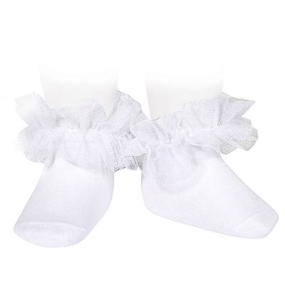 Calze bambina eleganti con tulle per comunione damigella