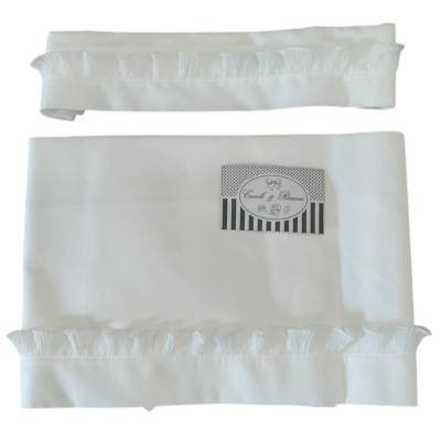 Coordinato nascita in cotone neonata bianco e rosa