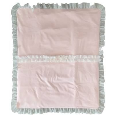 Coordinato nascita in cotone neonata bianco e rosa