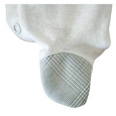 Corredino neonato bianco e verde salvia