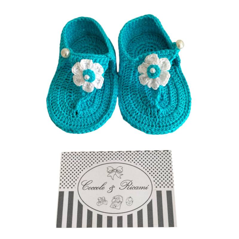 Tongs en coton 0/3 mois