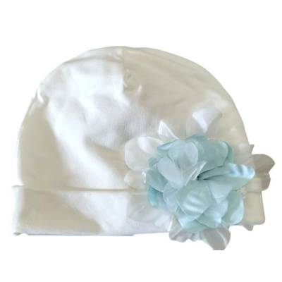 Coprifasce clinico neonata in cotone con bavetta e cuffietta verde acqua