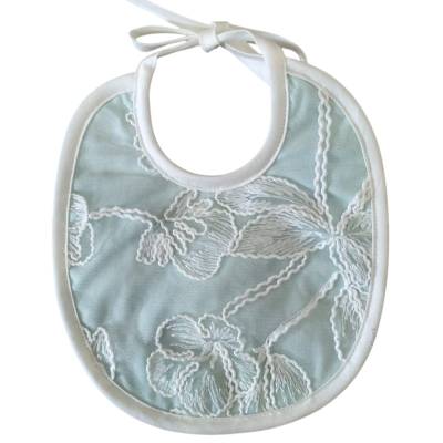 Coprifasce clinico neonata in cotone con bavetta e cuffietta verde acqua