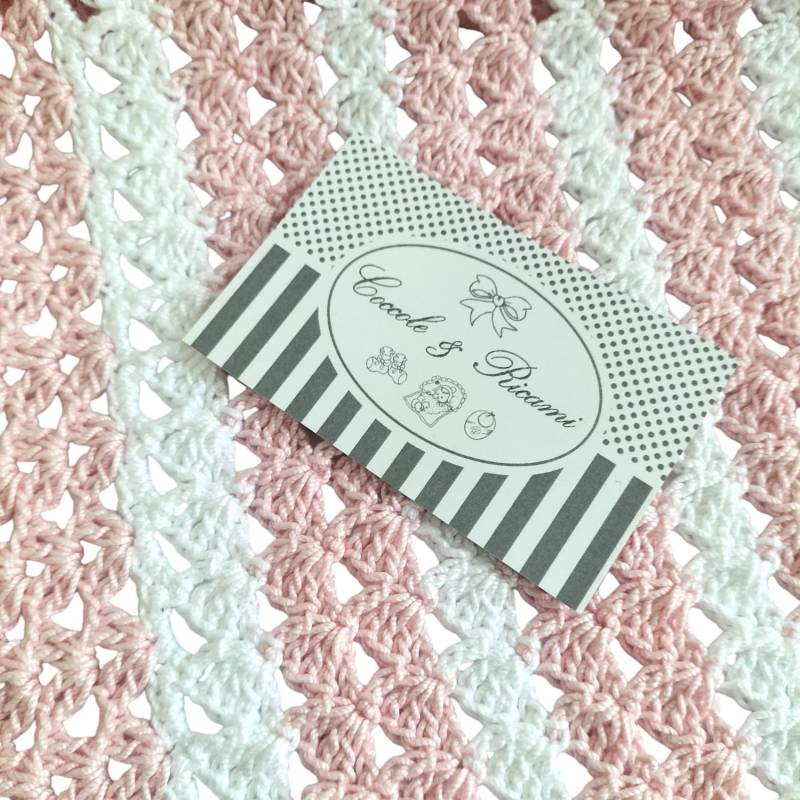 Copertina uncinetto in cotone bianca...