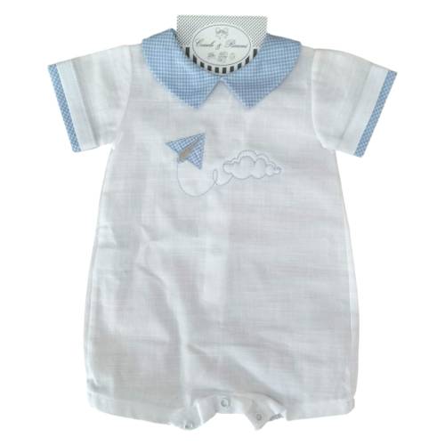 Pagliaccietto neonato in cotone e lino 1 mese