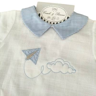 Grenouillère en coton et lin pour nouveau-né 1 mois