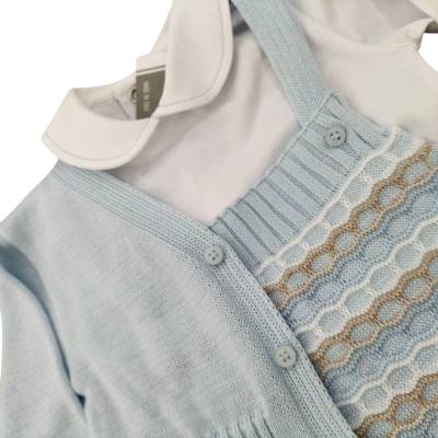 Newborn baby dress in elegant cotton thread Minù