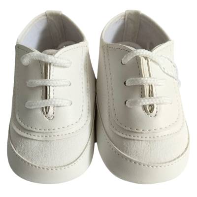 Scarpine da culla eleganti bianco latte Minù