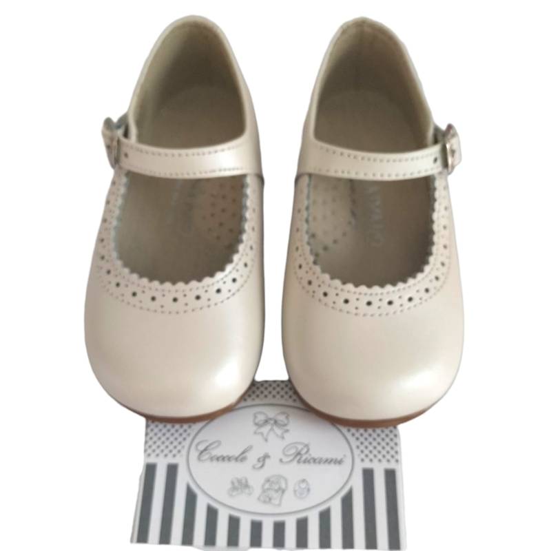 Baby Mädchen Creme Ballerina Schuhe