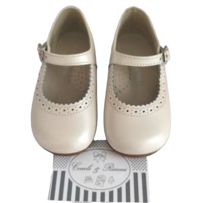 Baby Mädchen Creme Ballerina Schuhe