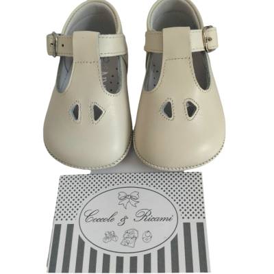 Scarpe neonato color seta