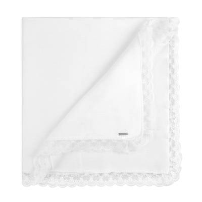 Couverture en dentelle de coton Condor blanche