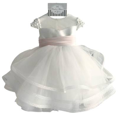 Vestido de batizado com faixa