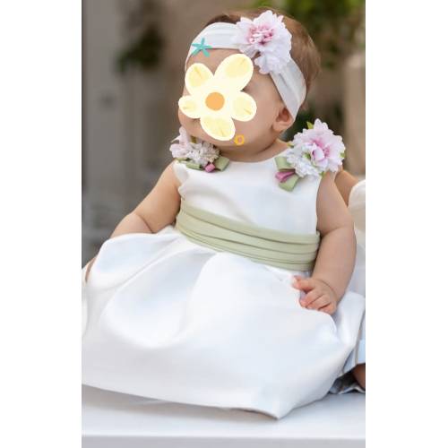 Abito battesimo bambina Minù con fascetta