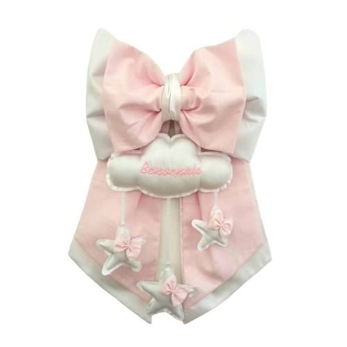 Weiß und rosa neugeborenes Baby Schleife - 