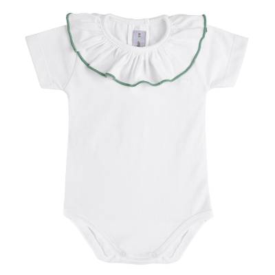 Condor newborn bodysuit and culottes white and green