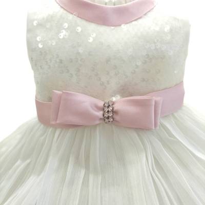 Vestido elegante de cerimónia de batizado para bebé menina 6 meses - 