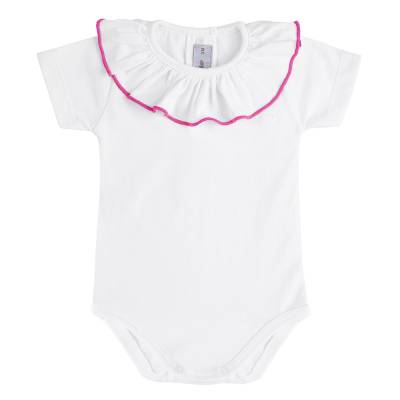 Ensemble 2 pièces nouveau-né blanc et fuchsia