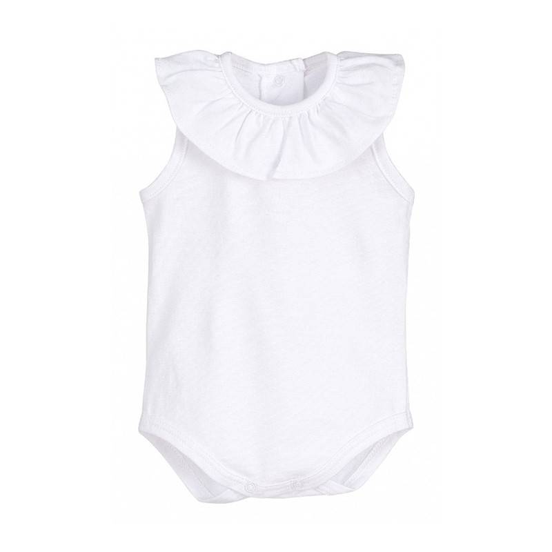 Ärmelloser weißer Baumwollbodysuit
