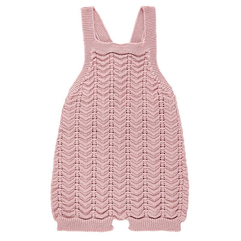 Antique pink cotton yarn romper
