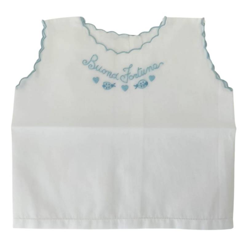 White fortune blouse with light blue...