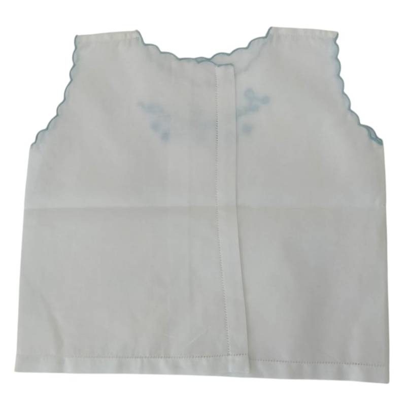 Blusa fortuna branca com bordado azul...