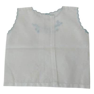 White fortune blouse with light blue embroidery