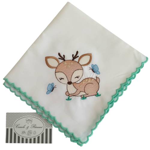 Mussolina cotone con cerbiatto unisex