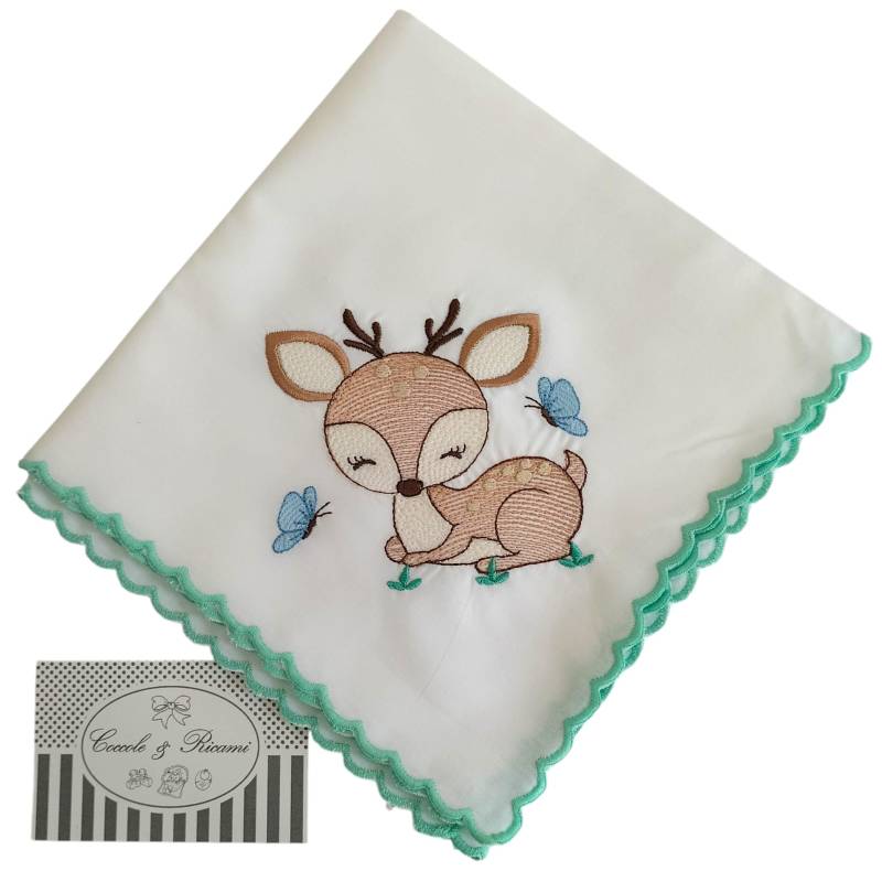 Mussolina cotone con cerbiatto unisex