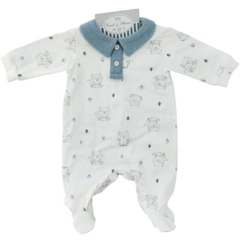 Newborn Baby Chenille Schlafanzug gi 1 Monat weiß und...
