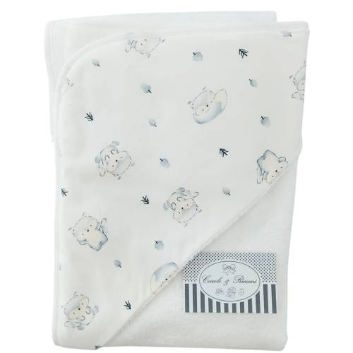 Accappatoio neonato bianco azzurro