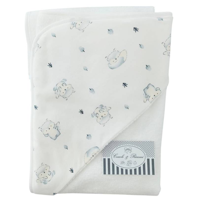 Accappatoio neonato bianco azzurro