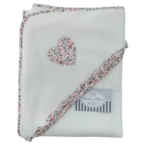 Accappatoio neonata bianco e rosa Teto&Tatta
