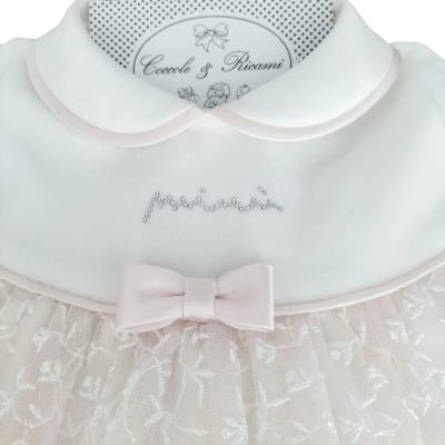 Corredino neonata elegante in ciniglia Minù con coprifasce misura 1 mese