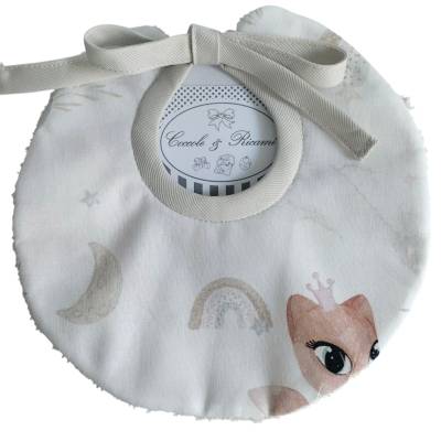 Babete de bebé em algodão e felpo estampado