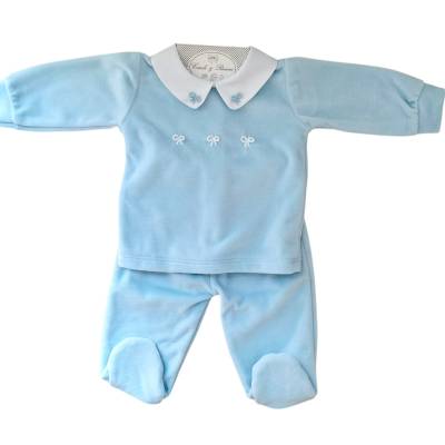 Clinico neonato 3  mesi ciniglia celeste