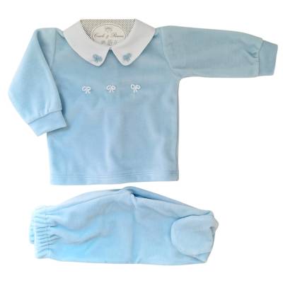 Clinico neonato 3  mesi ciniglia celeste