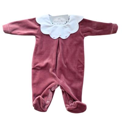 Tutina in ciniglia rosa cipolla 1 mese