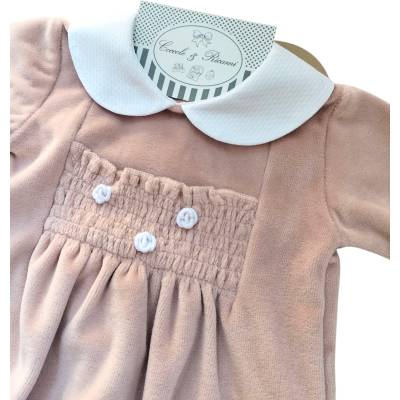 Tutina in ciniglia rosa cipria 3 mesi