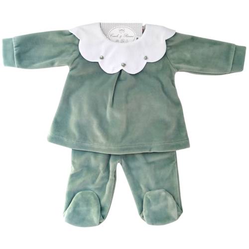 Coprifasce neonata in ciniglia 1 mese verde salvia Bebe'...