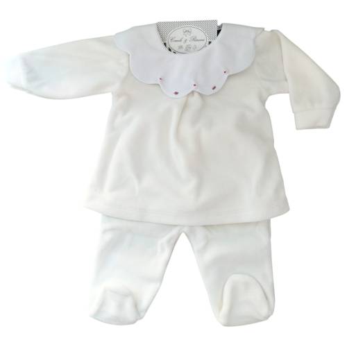 Baby gi chenille sleepsuit tamanho 1 e 3 meses branco e rosa