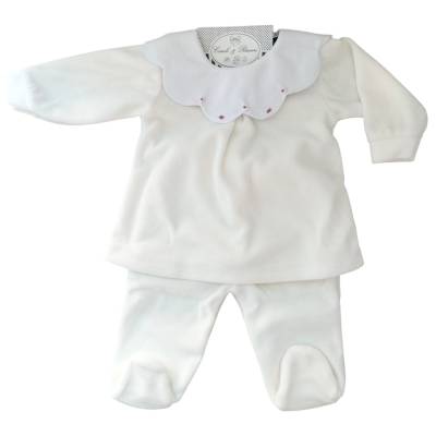 Baby gi chenille sleepsuit size 1 and 3 months white and pink