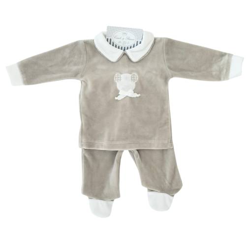 Funda de chenilla para bebé 3 meses gris tórtola