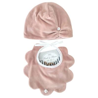 Neugeborenes Baby gi Outfit in Chenille Schlafanzug 1 Monat Bademantel Abdeckung Kappe und Schnuller Halter