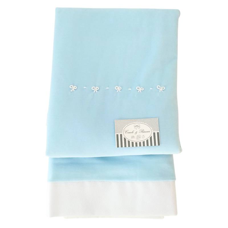 Warm light blue cotton baby boy set...
